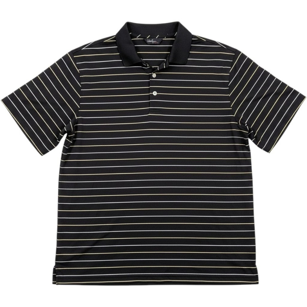 Walter Hagen Essentials striped golf polo three-button placket Sz XL